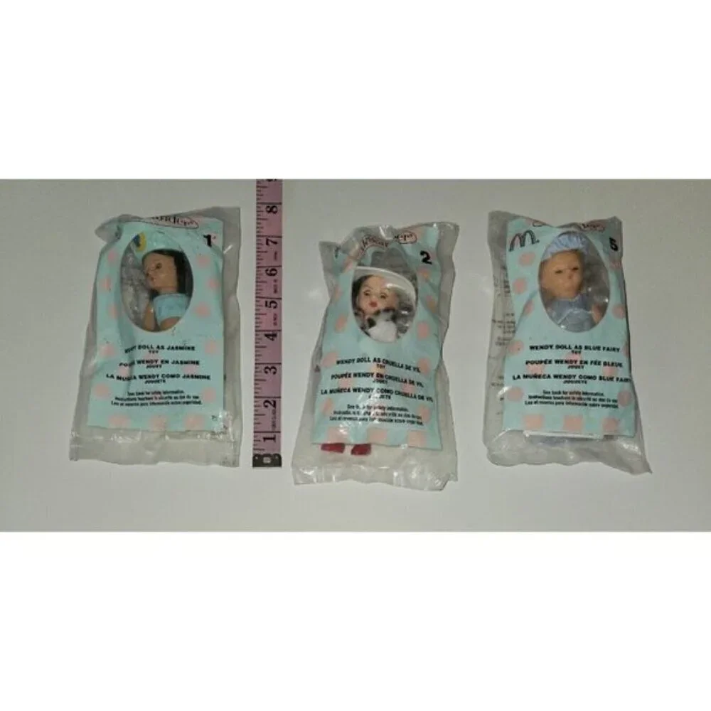 3 Madame Alexander Wendy Doll Lot McDonalds Toys SEALED Fairy Jasmine Cruella De